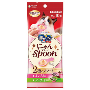 unicharm 銀湯匙 喵湯匙 貓掌肉泥杯-鮪魚&海鮮 10gx10入