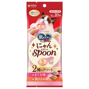unicharm 銀湯匙 喵湯匙 貓掌肉泥杯-鮪魚&雞肉 10gx10入