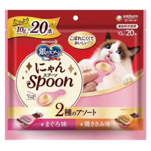unicharm 銀湯匙 喵湯匙 貓掌肉泥杯-鮪魚&雞肉 10gx20入
