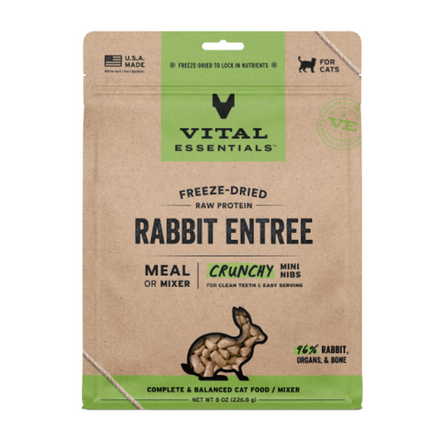 美國 VITAL 王者 酥脆顆粒貓用生食餐-兔肉 227g