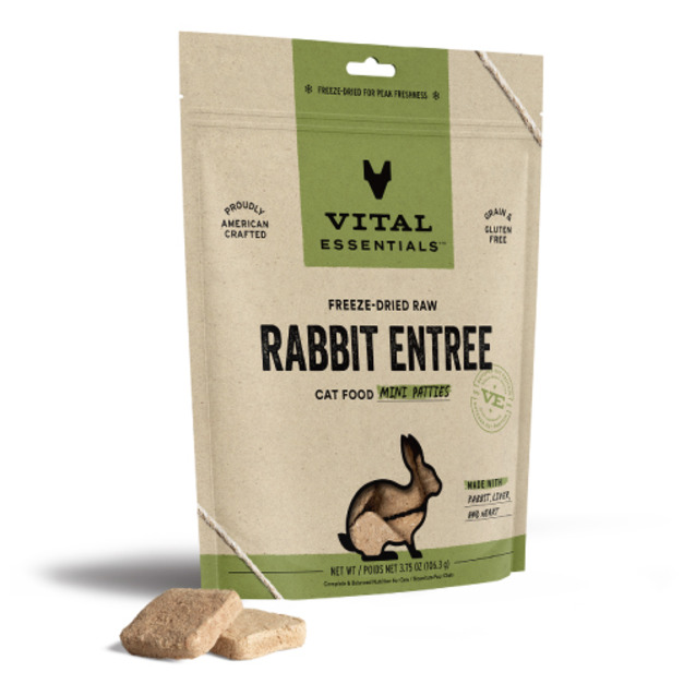 美國 VITAL 王者  凍乾鮮肉貓用生食餐-兔肉方塊排 106g