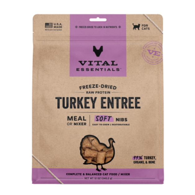 美國 VITAL 王者 鬆軟顆粒貓用生食餐-火雞 340g