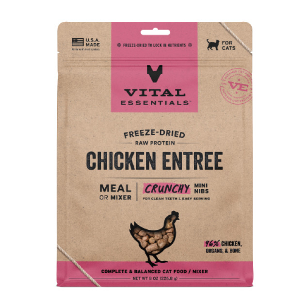 美國 VITAL 王者 酥脆顆粒貓用生食餐-雞肉 227g