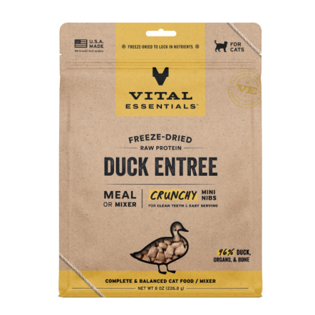 美國 VITAL 王者 酥脆顆粒貓用生食餐-鴨肉 227g