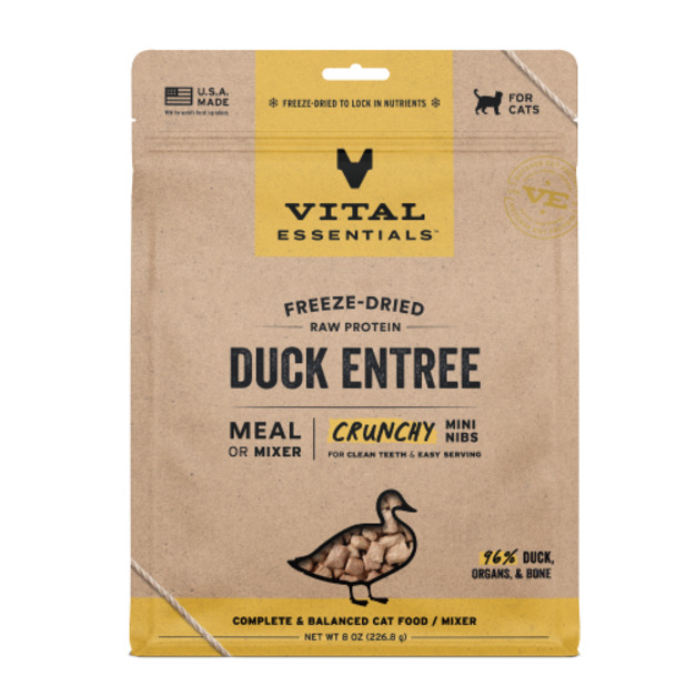 美國 VITAL 王者 酥脆顆粒貓用生食餐-鴨肉 227g