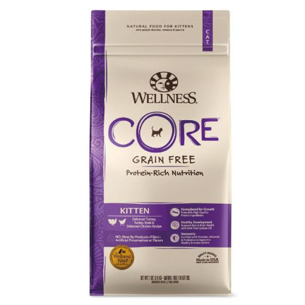 WELLNESS 寵物健康 Core無榖系列幼貓低敏聰明活力2LB