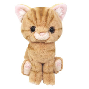 日本SUNLEMON療癒仿真貓坐姿玩偶-虎斑