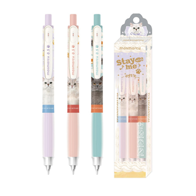 全是喵按壓超好寫原子筆 3支裝