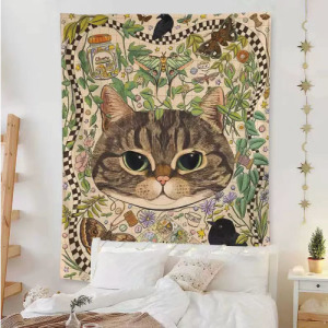 貓咪油畫系列掛布 100x70cm(多款可選)