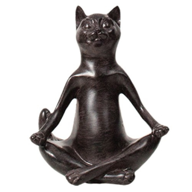創意瑜珈貓擺飾品-蓮花座式