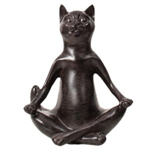 創意瑜珈貓擺飾品-蓮花座式