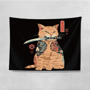 日式武士貓狗掛布 75x95cm (多款可選)