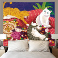 韓風插畫貓咪掛布 70x100cm (多款可選)_3