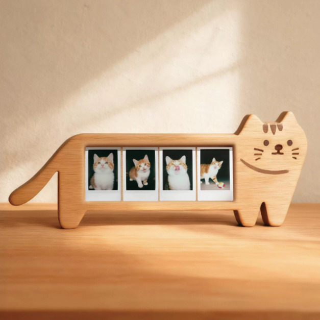 木質貓咪照片相框(兩款可選)