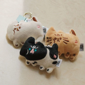 三隻貓咪毛絨鑰匙扣 