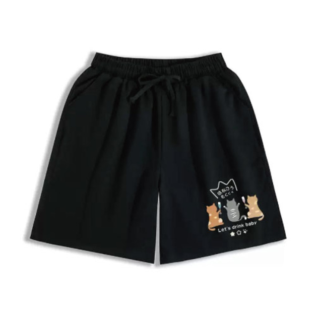 三隻貓背影休閒短褲(多尺寸可選)