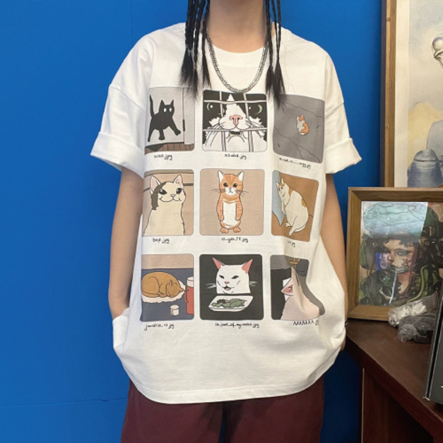 九宮格貓咪T恤(多款可選)