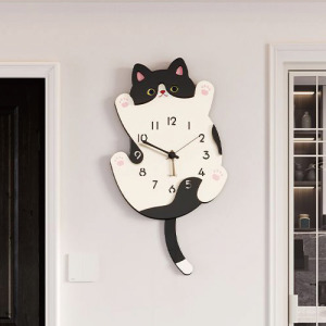 乳牛貓尾巴可擺動時鐘