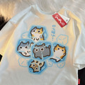 搞笑趣味貓咪棉T恤(多色可選)_4