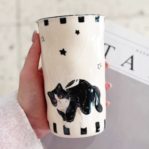 黑貓陶瓷手握陶瓷杯 400ml