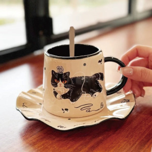 黑貓陶瓷杯碟套裝 280ml