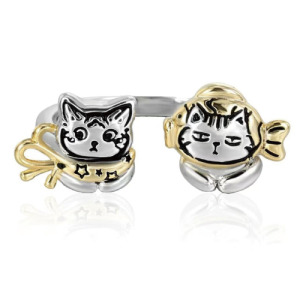 包裹貓咪吃瓜朋友戒指