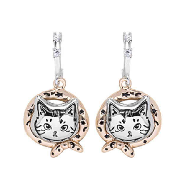 包裹貓咪耳環