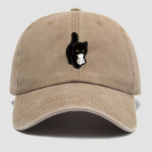 黑貓叼著小貓棒球帽(多色可選)