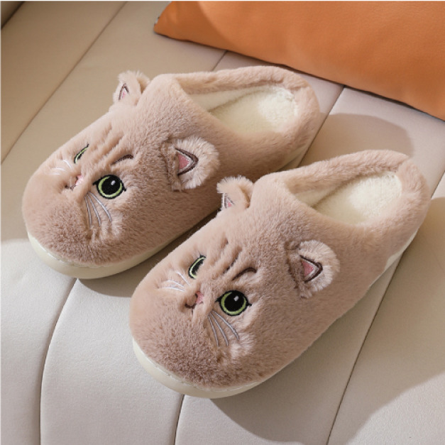 貓咪造型毛絨室內拖鞋(尺色可選)