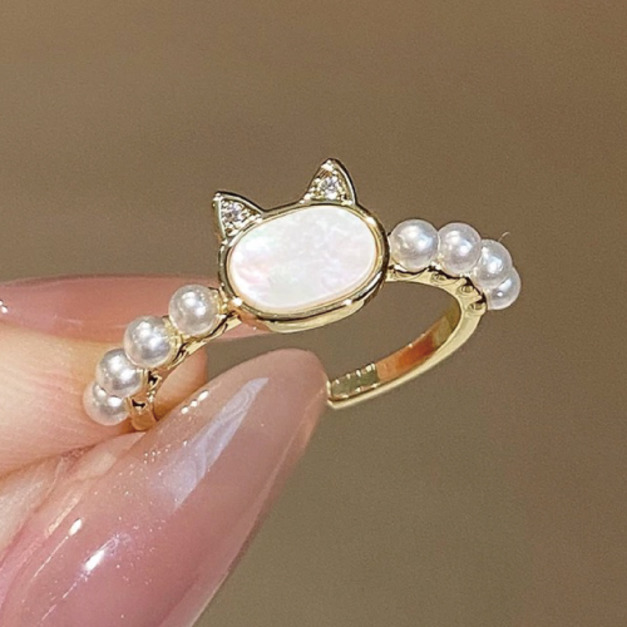 貓咪仿貓眼開口指戒指