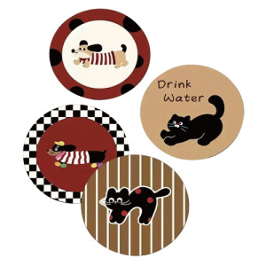 可愛貓狗圓形隔熱墊(多款可選)