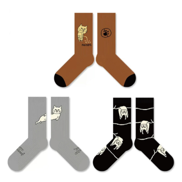 叛逆貓社系列中筒襪3入禮盒(多款可選)