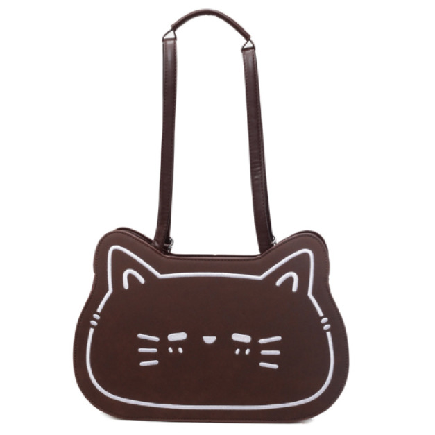 GIRRYA 咖色貓咪單肩雙肩包