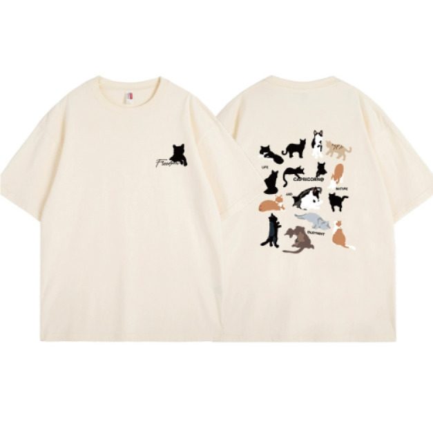 日系多隻貓棉T恤(多款可選)