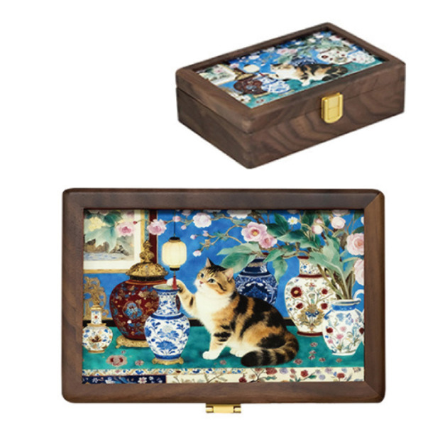 復古宮廷風黑胡桃木首飾收納盒