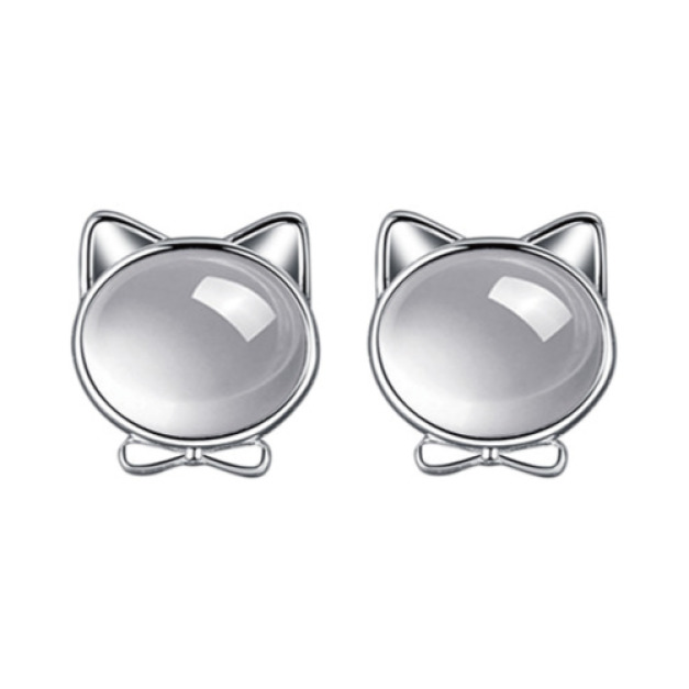 幸運貓蝴蝶結耳環 一對