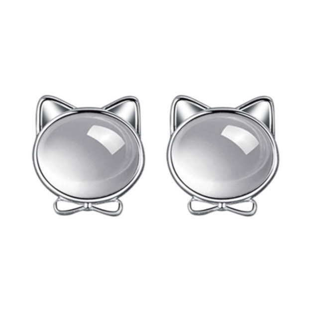 幸運貓蝴蝶結耳環 一對