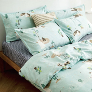 好物家居 庭園喵雙人床包1條+枕頭套2入 (三件組)