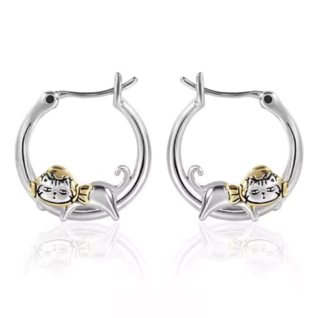 慵懶包裹貓咪小耳環