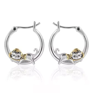 慵懶包裹貓咪小耳環