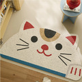 貓咪卡通頭像絲圈防滑地墊(多款可選)