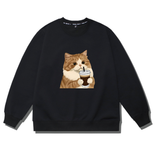 捧起咖啡橘貓長袖上衣(多款可選)