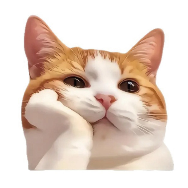 撐臉貓汽車貼紙 14x13.8cm