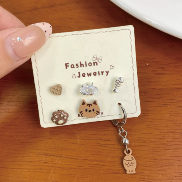 木魚小貓咪耳環(多款可選)