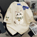 刺繡鈴鐺布偶貓T恤(多色可選)