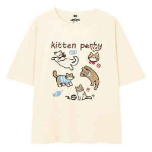 毛絨塗鴉貓T恤(多款可選)