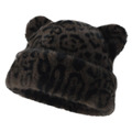 毛絨絨豹紋貓耳朵毛帽(多款可選)