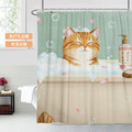 插畫貓咪遮擋浴簾(多款可選) 180x200cm_2
