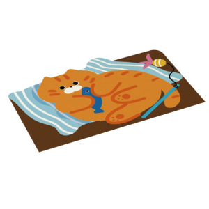 卡通胖胖貓皮革防水餐墊(兩款可選)