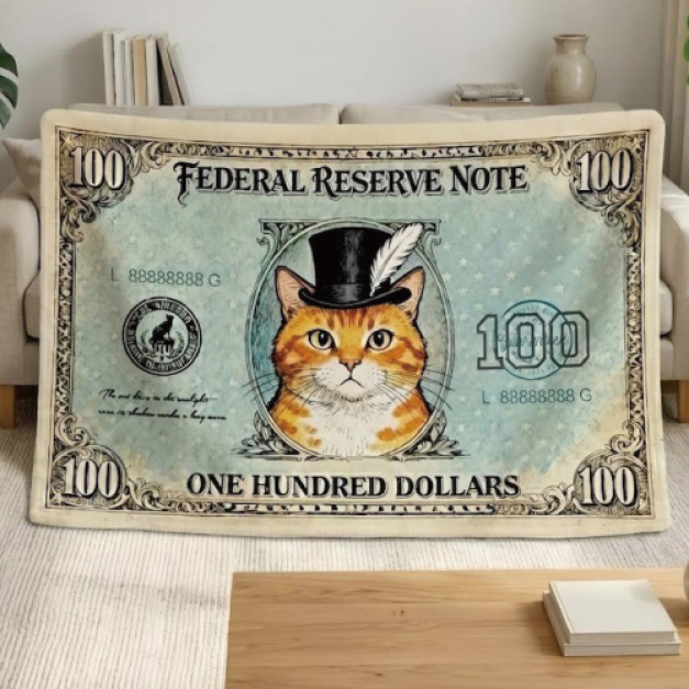 美金貓咪系列法蘭絨毛毯(多款可選)